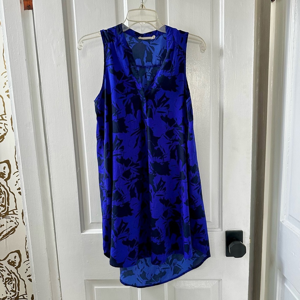 Lush Midnight Blue and Black Patterned Dress